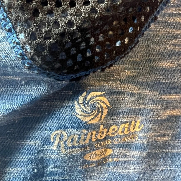 Rainbeau Ginger Mesh Detail Back Tank Top Muscle Tee 18/20 2X Plus Size - Picture 8 of 9